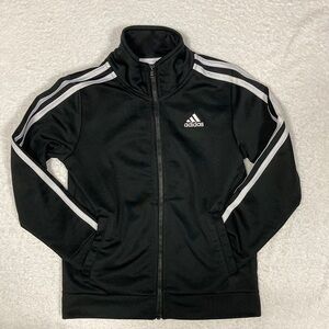Adidas black white striped track jacket size 6